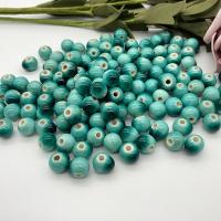 Perle de porcelaine vernis étuvage, Rond, DIY, bleu turquoise, 10mm, Vendu par PC