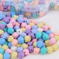 Solid Color Acrylic Beads, Flower, injection moulding, DIY, mixed colors, 12mm 