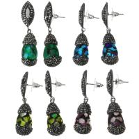 Rhinestone Drop Earring, Rhinestone Clay Pave, with Lampwork, for woman 50mm 