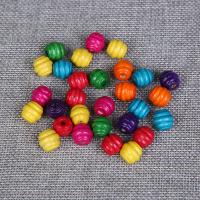 Perles en bois teints, vernis au four, DIY, couleurs mélangées Vendu par sac