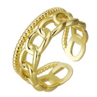 Brass Finger Ring, gold color plated, hollow, 8mm, US Ring 