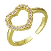 Cubic Zirconia Micro Pave Brass Finger Ring, gold color plated, micro pave cubic zirconia, 11mm, US Ring 