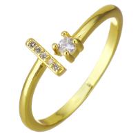 Cubic Zirconia Micro Pave Brass Finger Ring, gold color plated, micro pave cubic zirconia, 10mm, US Ring 