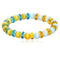 Cats Eye Bracelets, Round, polished, for woman, multi-colored .89 Inch 