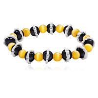 Cats Eye Bracelets, Round, polished, for woman, multi-colored .087 Inch 