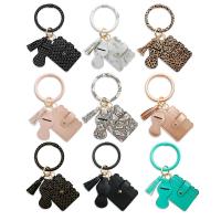 PU Leather Key Chain, Zinc Alloy, with PU Leather, for woman 