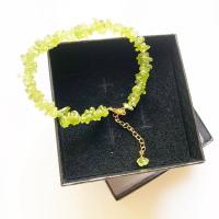 Перидот Камень браслет, цинковый сплав, с перидот, Зеленая, 10mm, продается PC