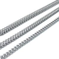 Stainless Steel Chain Necklace, plated, silver color 