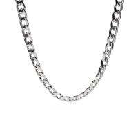 Stainless Steel Chain Necklace, plated, silver color 