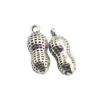 Zinc Alloy Jewelry Pendants, Peanut, plated silver color 