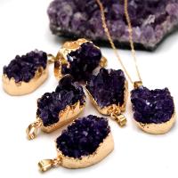 Quartz Necklace, Amethyst, fashion jewelry, purple, 2.5-4.5cm cm 