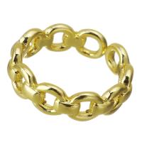 Brass Finger Ring, gold color plated, hollow, 5mm, US Ring 