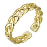Brass Finger Ring, gold color plated, hollow, 4.5mm, US Ring 