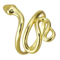 Brass Finger Ring, Snake, gold color plated, Adjustable, 25mm, US Ring 