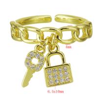 Cubic Zirconia Micro Pave Brass Finger Ring, Star, gold color plated, micro pave cubic zirconia & hollow 4mm, US Ring 
