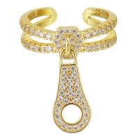 Cubic Zirconia Micro Pave Brass Finger Ring, fashion jewelry & micro pave cubic zirconia & for woman, gold, 21mm 