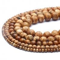 Single Gemstone Beads, Barkskin Stone, Round, polished, DIY 