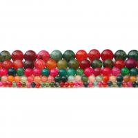 Gefärbte Achat Perlen, Turmalin Farbe Achat, rund, poliert, DIY & verschiedene Größen vorhanden, farbenfroh, verkauft von Strang