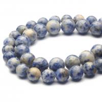 Blue Spot Beads, Round, polished, DIY blue 