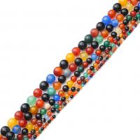 Natural Rainbow Agate Beads, Round, polished, DIY multi-colored 