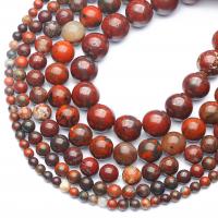 Perles en jaspe bréchique, Corde d'armure, Rond, poli, DIY & normes différentes pour le choix, rouge, Vendu par brin