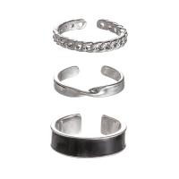 Zinc Alloy Ring Set, finger ring, plated, 3 pieces 0.3cmuff0c0.6cm 