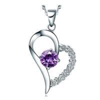 Cupronickel Pendant, Heart, platinum color plated, with rhinestone & hollow 15mm 