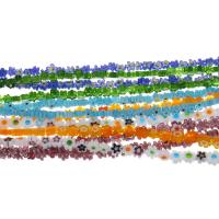 Millefiori Scheibe Lampwork Perlen, Millefiori Lampwork, rund, verschiedene Größen vorhanden, gemischte Farben, Bohrung:ca. 1mm, Länge:ca. 16 ZollInch, verkauft von Strang