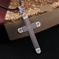 Zinc Alloy Sweater Chain Necklace, Titanium Steel, Cross, plated, with rhinestone Approx 25.5 Inch 