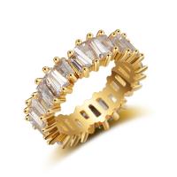Cubic Zirconia Micro Pave Brass Finger Ring, plated & micro pave cubic zirconia 6.6mm 