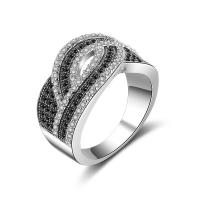 Cubic Zirconia Micro Pave Brass Finger Ring, plated & micro pave cubic zirconia 13.4mm 
