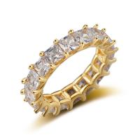 Cubic Zirconia Micro Pave Brass Finger Ring, plated & micro pave cubic zirconia 5.1mm 