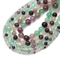 Fluorite Beads, Colorful Fluorite, Round, polished, DIY multi-colored 