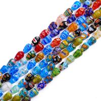 Millefiori Scheibe Lampwork Perlen, Millefiori Lampwork, Tropfen, poliert, DIY & verschiedene Größen vorhanden, gemischte Farben, verkauft von Strang