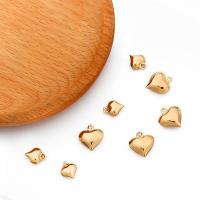 Латунные подвески-сердце, Латунь, Сердце, плакирован золотом, DIY & разный размер для выбора, золотой, 5ПК/сумка, продается сумка