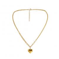 Collar de Acero Inoxidable, con 1.96 inch extender cadena, chapado en color dorado, para mujer, 17x19mm, longitud:aproximado 15.74 Inch, Vendido por Sarta
