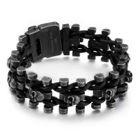 Titanium Steel Bracelet & Bangle, gun black plated & for man 