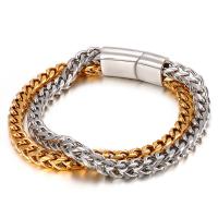 Titanium Steel Bracelet & Bangle, plated, Double Layer & for man 
