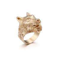 Titanium Steel Finger Ring, Wolf, plated & for man 