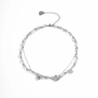 Collar de Acero Inoxidable, con 2.7 inch extender cadena, para mujer & con diamantes de imitación, longitud:aproximado 17 Inch, Vendido por Sarta