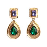 Zinc Alloy Rhinestone Drop Earring, fashion jewelry & for woman & with rhinestone 