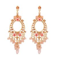 Zinc Alloy Rhinestone Drop Earring, fashion jewelry & for woman 