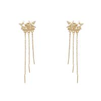 Fashion Fringe Earrings, Brass, fashion jewelry & for woman, gold 