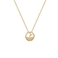 Cubic Zirconia Stainless Steel Necklace, fashion jewelry & for woman & with cubic zirconia, gold 