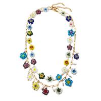 Mode Choker Halskette, Messing, mit Natürliche kultivierte Süßwasserperlen & Lampwork, Modeschmuck & verschiedene Stile für Wahl & für Frau, 45+6cmuff0c1.1cm, verkauft von Strang