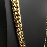 Stainless Steel Chain Necklace, plated, golden 