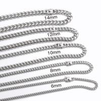 Мода нержавеющей стали ожерелье цепь, нержавеющая сталь, Другое покрытие, серебряный, продается PC