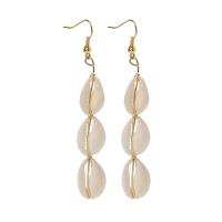 Seashell Earrings, Zinc Alloy, with Shell, plated 45mm 