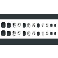 Nail Decal, Plastic, matte, white and black 