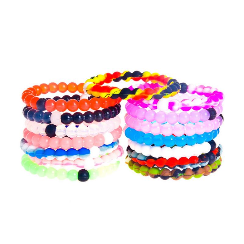 Silicone Jewelry Bracelets, Round, more colors for choice, 8x8mm, Sold By Strand